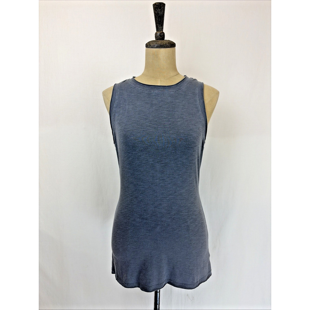 XCVI Wearables Gray Long Distressed Hem Razor Back Tank Top #0655 Size XL